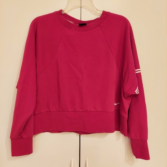 Nike Pro Dry fit Fuchsia Pullover Sweatshirt Top Size L - Picture 1 of 5